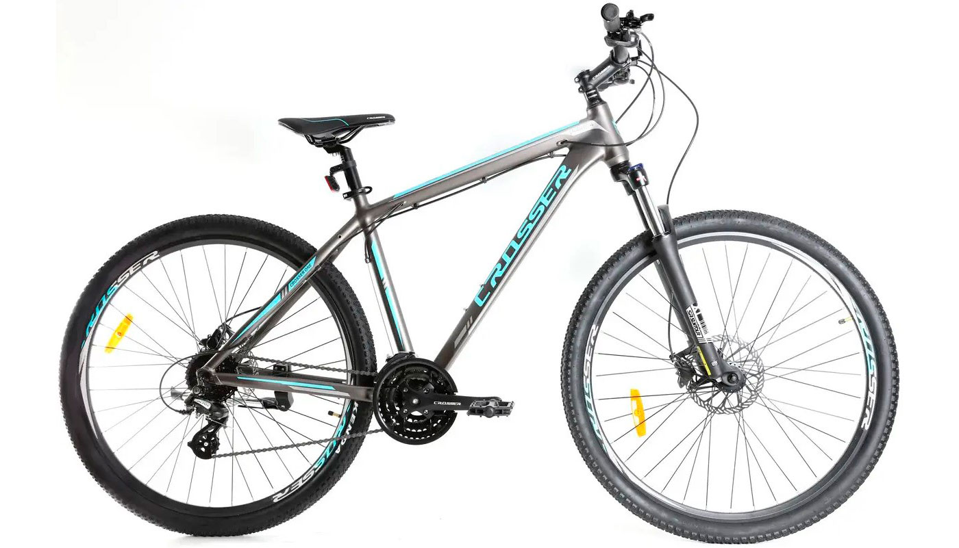 Фотография Велосипед Сrosser One 26" размер М рама 18 2022 Серо-голубой